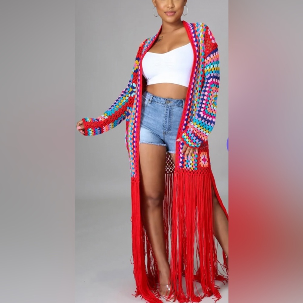 Beautiful and Sexy Crochet Maxi Sweater♥️🤍